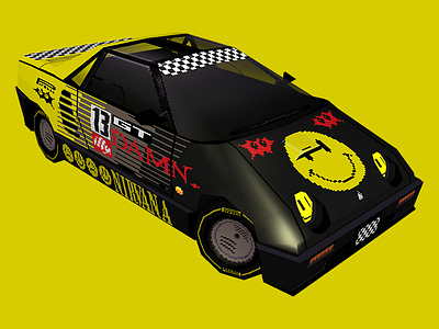 Mazda Autozam AZ-1 / Smiley / Front 16 bit 3d car icon illustration livery low poly maya object pixel art