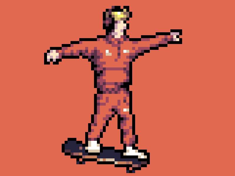 WHOOP THIS Arcade - London Character 16 bit 8 bit 80s 90s animation character game illustration pixel art skate