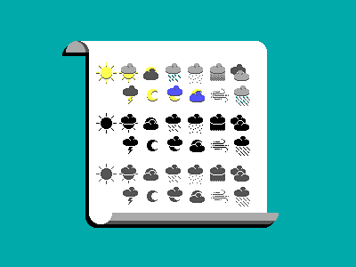 8-bit Weather / Icons 16 bit 8 bit 80s 90s icons pixel art ui ui pack weather