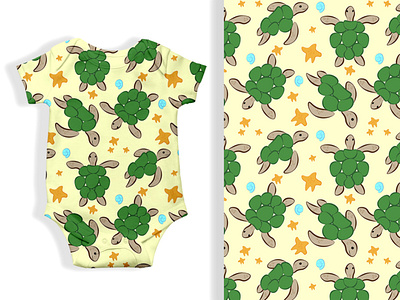 Seamless pattern family of turtles.