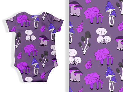 Magical mushrooms seamless pattern design graphic design kids print seamless pattern web