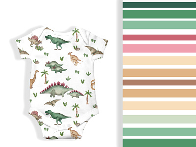 Watercolor cute dinosaurs seamless repeating file design design textile fabric design graphic design kids print seamless pattern wallpaper design