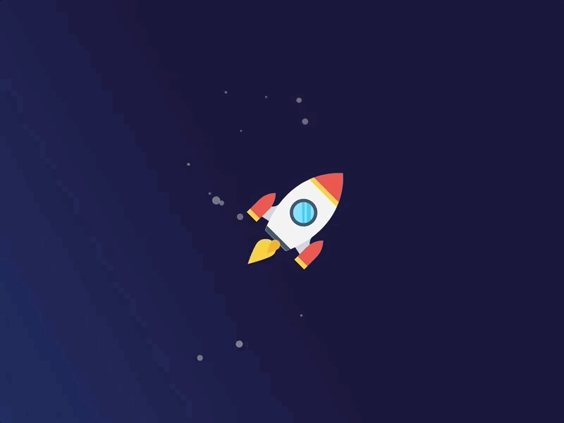 My debut shot: space rocket with Anime.js