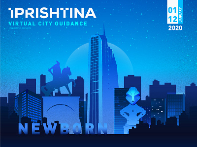 iPrishtina - Virtual City Guidance (Banner) advertising advertising campaign advertising design banner branding illustration kosovo marketing
