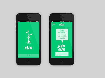 Elm Welcome Screens app icon mobile design ui design