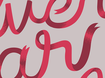 Ribbon lettering custom type illustration lettering ribbon shading stippling typography