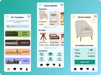 GG Furniture - Mobile App design figma furniture graphic design ui web
