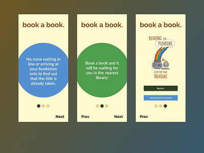 Library App - Book a book. (Welcome Pages) book figma graphic design library mobile ui welcome