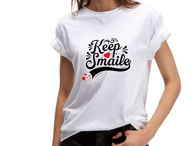 (Keep smail) Typography t-shirt design.