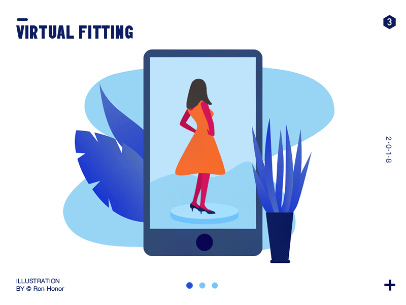 Virtual Fitting, dress fitting illustration online shot