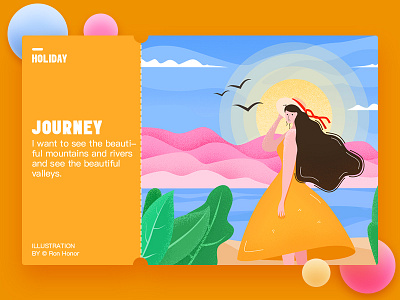 Journey cloud girl，holiday illustation summer