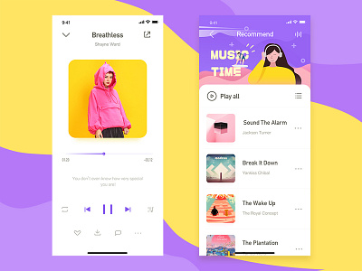 music app girl illustration music shot