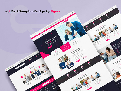 MyLife UI Template For Life Coach Website coach depression design doctor illustration life coach medical mylife typography ui ux vector web template website