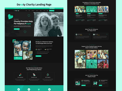 Charity Landing Page Design By Figma charity design donate donate now donation donaty figma fundraising helping people landing page support huminity typography ui ux vector website