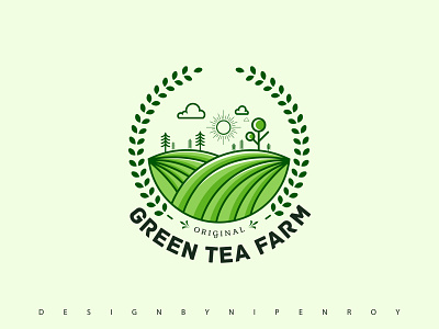 Green Tea Farm Logo brand identity branding business logo farm logo graphic graphic design hand drawn logo illustration logo logo design logo designer logoart logoclient logomaker logomark logos logotipo minimal logo vector logo vintage logo