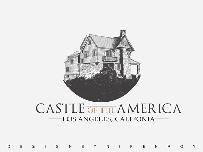 Castle Of The America Hand Drawn Logo