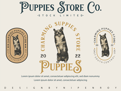 Charming Puppies Store Logo art logo brand identity branding clean logo creative logo design graphic design hand drawn logo illustration logo logo logo design logo designer logo inspiration logo mark logo type logodesign logos minimal logo simple logo vintage logo