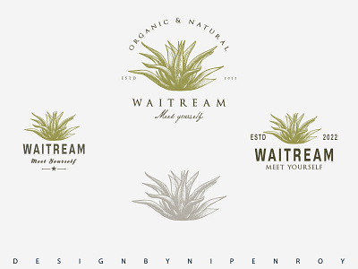 Waitream Hand Drawn vintage logo design. art logo brand identity branding clean logo creative logo design graphic design hand drawn logo illustration logo logo design logo designer logo inspiration logo maker logo mark logo type logodesign logos minimal logo vintage logo