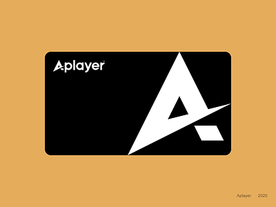 Aplayer. Card black brand branding card gold grotesk grotesque icon logo logotype minimal player typography