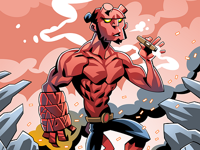 Hellboy coreldraw hellboy illustration mamozinger vector