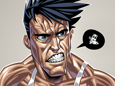 Angry man coreldraw illustration mamozinger vector