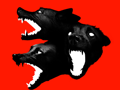 Death Metal angry black death metal dogs illustration mamozinger photoretouch red