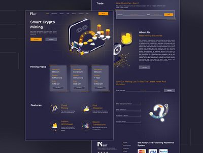 Nest Landing Page UI animation crypto design landing page logo ui uiux ux web 3.0 web design