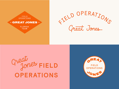 Field Ops team uniform exploration branding design lettering operations retro script uniform