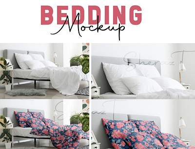 Bedding Mockup adobephotoshop bed bedding beddingmockup bedroom bedsheet bedsheet pattern duvet image editing imageediting mockup pattern photoediting photoshop pillows psd seamless seamlesspattern