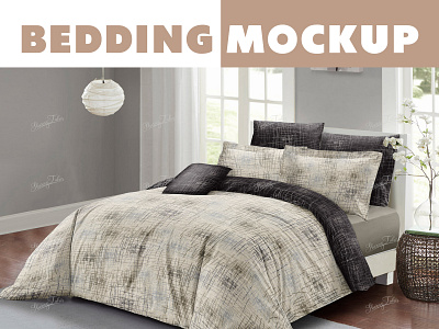 Bedding Mockup bed bedding beddingmockup bedroom duvet mockup pattern pillow psdbeddingmockup psdmockup seamlessdesign seamlesspattern