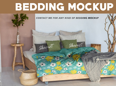 Bedding Mockup adobephotoshop bed bedding beddingmockup beddingmockuppsd duvet photo photoediting photoshop psdbedding psdmockup seamless patter