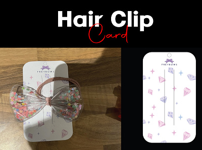 Hair Clip Card adobe illustrator card design graphic design hair accessories hair clip card haircard design illustrator