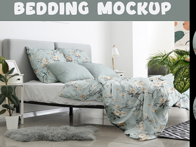 Bedding Mockup adobephotoshop bed bedding beddingmockup bedroom duvet photoshop