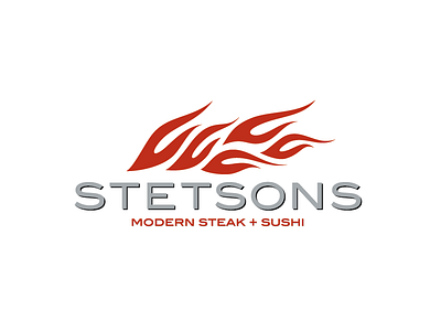 Stetsons Logo Design flame logo design restaurant design