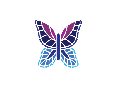 Butterfly beautiful blue butterfly growth logo mosaic purple