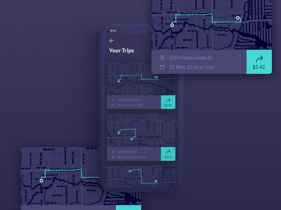 Ride-sharing app design flat illustration minimal uber ui ux vector