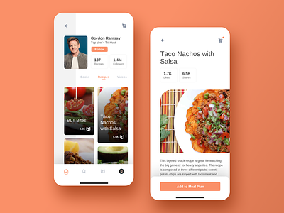 Social Meal Planning app app design flat illustration minimal recipe social ui ui design ux ux design vector