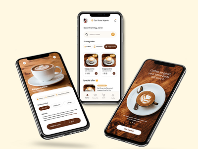 Mobile App coffee dailyui mobile app uiux design user interface design