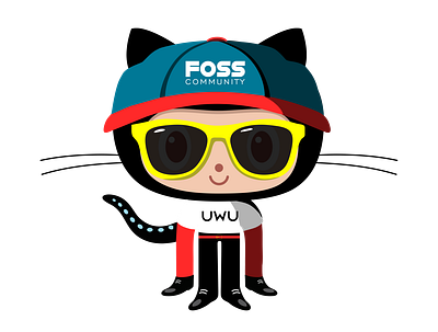 Octacat character design for FOSS 3d app branding graphic design icon logo minimal ui ux vector