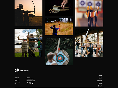 Archery Website - Gallery and Footer