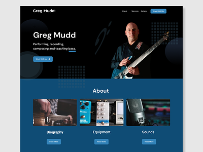 Bass Guitar Player's Website design ui
