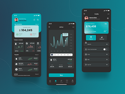 Stocks Market Mobile App app design mobileapp mobiledesign stockapps ui uichallenge uiux uiuxdesign