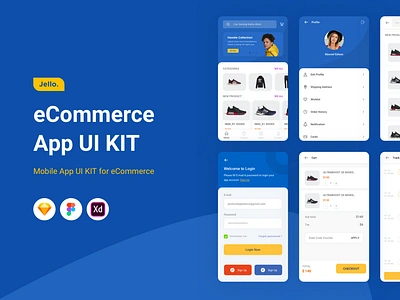 Jello | ecommerce App Ui kit ecommerce figma illustraion sketch template ui ui kits ux wireframe xd