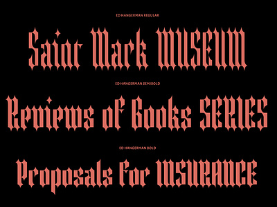 ED Hangerman blackletter branding calligraphy font font design lettering logo minimalist type type design typography