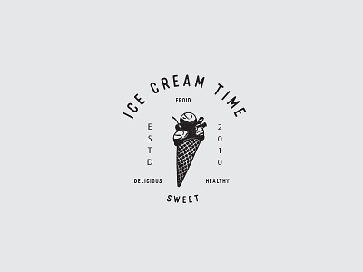 Ice Cream Time branding logo logo design vintage logo