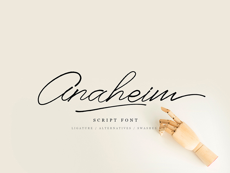 Anaheim script font minimalist feminim elegant handdraw lettering logo typography font