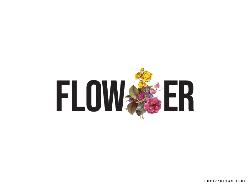Flower design font illustration ui minimalist logo lettering typography