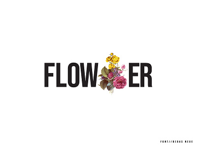 Flower design font illustration lettering logo minimalist typography ui