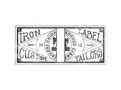 The Iron Label Custom Tailor apparel brand branding design bw clothing denim flat design illustration logo logo design streetwear