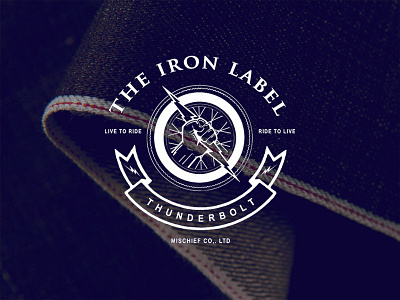 The Iron Label Thunderbolt apparel brand branding design bw clothing denim flat design illustration logo logo design streetwear